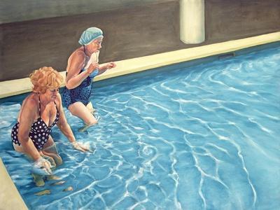 Two Ladies Getting into a Swimming Pool, 2000