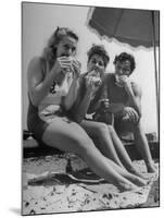 Peter Coe with Martha O'Driscoll Eating Abalone Sandwiches-John Florea-Mounted Photographic Print