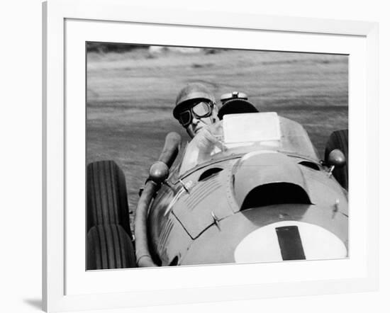 Peter Collins in a Ferrari-null-Framed Photographic Print