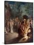 Peter denies knowing Jesus a third time - Bible-William Brassey Hole-Stretched Canvas