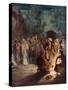 Peter denies knowing Jesus a third time - Bible-William Brassey Hole-Stretched Canvas