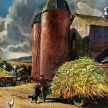 "Corn Silos,"September 1, 1950-Peter Helck-Framed Giclee Print