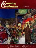 "Main Street at Christmas," Country Gentleman Cover, December 1, 1944-Peter Helck-Stretched Canvas