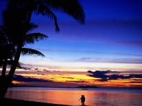 Couple Walking Along Beach at Sunset, Fiji-Peter Hendrie-Framed Photographic Print