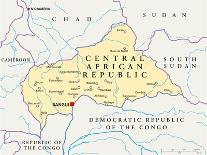 Central African Republic Political Map-Peter Hermes Furian-Art Print