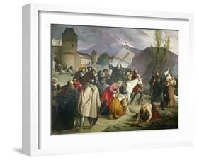 Peter Hermit Riding White Mule with Crucifix in His Hand and Circulating Through Cities-Francesco Hayez-Framed Giclee Print