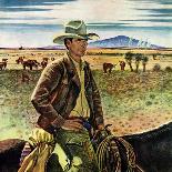 "Cowboys Fishing in Stream,"June 1, 1950-Peter Hurd-Giclee Print