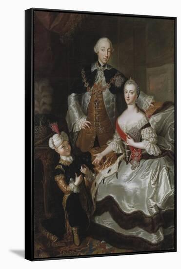 Peter III and Catherine II of Russia with their son Paul, c.1756-Anna Rosina Lisiewska-Framed Stretched Canvas