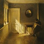 A Girl Sitting on a Porch, Liselund-Peter Ilsted-Laminated Giclee Print