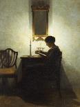 A Girl Reading in a Window-Peter Ilsted-Giclee Print