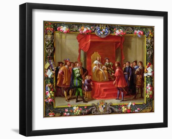 Peter IV, King of Aragon Being Visited by Guillaume-Raymond Moncada-Jan van Kessel-Framed Giclee Print