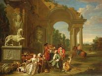 A Hunting Party in Classical Ruins-Peter Jacob Horemans-Laminated Giclee Print