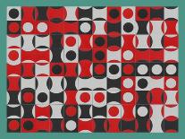 BLACK WHITE & RED COMPOSIT OF CIRCLES-Peter McClure-Giclee Print