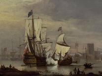 The English Fleet at Anchor with the Admiral's Ship Signalling to the Vice and Rear Admirals-Peter Monamy-Giclee Print