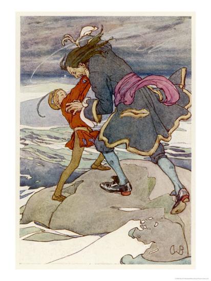 'Peter Pan and Captain Hook Fight' Giclee Print - Alice B. Woodward