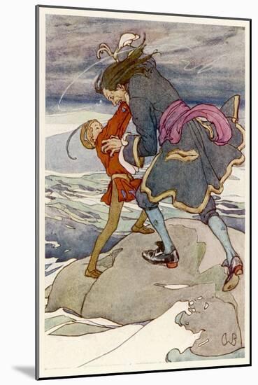 Peter Pan and Captain Hook Fight-Alice B. Woodward-Mounted Art Print