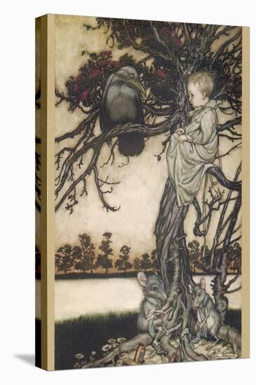 Peter Pan and Solomon Caw-Arthur Rackham-Stretched Canvas