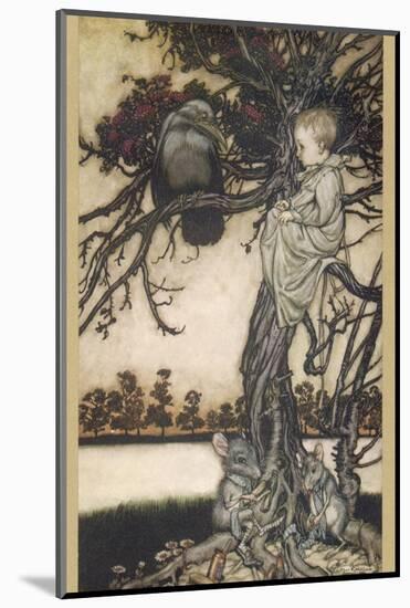 Peter Pan and Solomon Caw-Arthur Rackham-Mounted Photographic Print