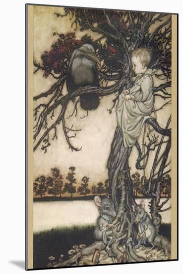 Peter Pan and Solomon Caw-Arthur Rackham-Mounted Photographic Print