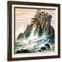 Peter Pan and Wendy Darling on a Rock, Illustration from 'Peter Pan' by J.M. Barrie-Nadir Quinto-Framed Giclee Print