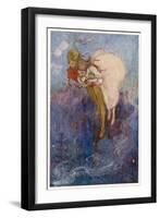 Peter Pan and Wendy Float Away Over the City-Alice B. Woodward-Framed Photographic Print