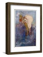 Peter Pan and Wendy Float Away Over the City-Alice B. Woodward-Framed Photographic Print