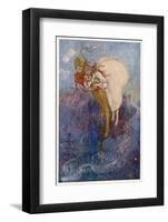 Peter Pan and Wendy Float Away Over the City-Alice B. Woodward-Framed Photographic Print