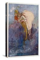 Peter Pan and Wendy Float Away Over the City-Alice B. Woodward-Stretched Canvas
