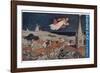 Peter Pan and Wendy Fly Over the Rooftops in a Poster to Advertise the Stage Show-null-Framed Photographic Print