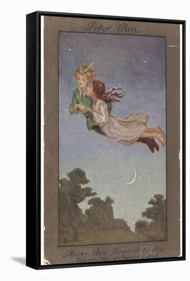 Peter Pan and Wendy Fly to Never-Never Land-S. Barham-Framed Stretched Canvas