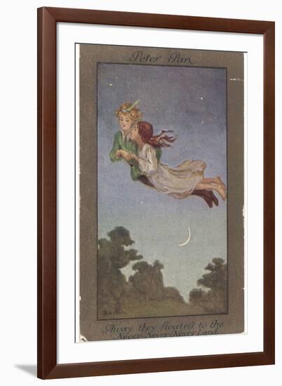 Peter Pan and Wendy Fly to Never-Never Land-S. Barham-Framed Photographic Print