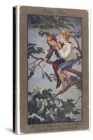 Peter Pan and Wendy Sit in a Treetop in Never-Never Land-S. Barham-Stretched Canvas