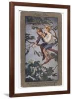 Peter Pan and Wendy Sit in a Treetop in Never-Never Land-S. Barham-Framed Photographic Print