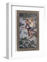 Peter Pan and Wendy Sit in a Treetop in Never-Never Land-S. Barham-Framed Photographic Print