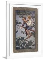 Peter Pan and Wendy Sit in a Treetop in Never-Never Land-S. Barham-Framed Photographic Print