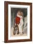 Peter Pan Being Kissed Gently on the Cheek by Wendy-Alice B. Woodward-Framed Art Print