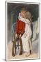 Peter Pan Being Kissed Gently on the Cheek by Wendy-Alice B. Woodward-Mounted Art Print