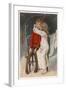 Peter Pan Being Kissed Gently on the Cheek by Wendy-Alice B. Woodward-Framed Art Print