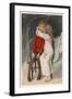 Peter Pan Being Kissed Gently on the Cheek by Wendy-Alice B. Woodward-Framed Art Print