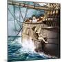 Peter Pan Climbing Aboard, Illustration from 'Peter Pan' by J.M. Barrie-Nadir Quinto-Mounted Giclee Print