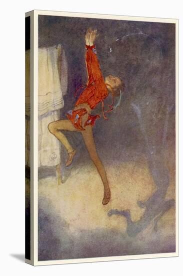 Peter Pan Dances with His Shadow-Alice B. Woodward-Stretched Canvas