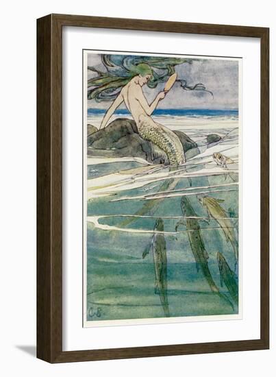 Peter Pan, Mermaid on a Rock-Alice B. Woodward-Framed Photographic Print