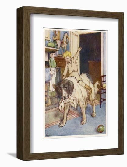 Peter Pan, Michael Rides on the Back of the Dog Nana-Alice B. Woodward-Framed Photographic Print