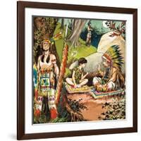 Peter Pan Talks with the Chieftain, Illustration from 'Peter Pan' by J.M. Barrie-Nadir Quinto-Framed Giclee Print