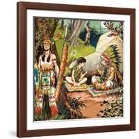 Peter Pan Talks with the Chieftain, Illustration from 'Peter Pan' by J.M. Barrie-Nadir Quinto-Framed Giclee Print