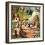 Peter Pan Talks with the Chieftain, Illustration from 'Peter Pan' by J.M. Barrie-Nadir Quinto-Framed Giclee Print