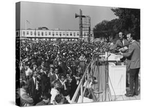 Peter, Paul, and Mary Singing at 1963 Civil Rights March on Washington-null-Stretched Canvas