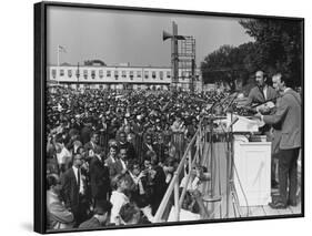 Peter, Paul, and Mary Singing at 1963 Civil Rights March on Washington-null-Framed Photo