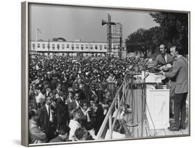 Peter, Paul, and Mary Singing at 1963 Civil Rights March on Washington-null-Framed Photo