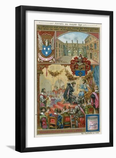 Peter Paul Rubens Receiving a Knighthood from King Charles I of England, 1630-null-Framed Giclee Print